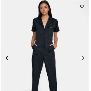 Never worn. RVCA Recession Jumpsuit in dark red